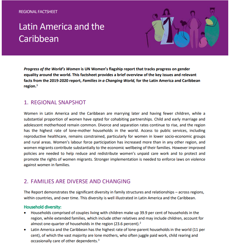 This page has a purple header with graphics of women and the title in white text and the body has black text with purple text for the headings