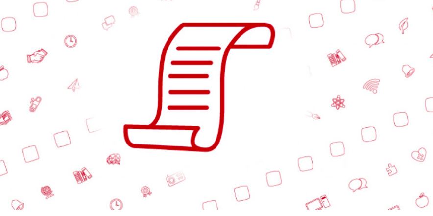 The layout of this webpage shows an animated image of a paper scroll and the text follows